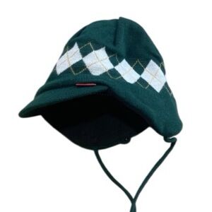 Vintage Red Ordinance Audex Audio Hat Bluetooth Ready Green Argyle Knit L/XL